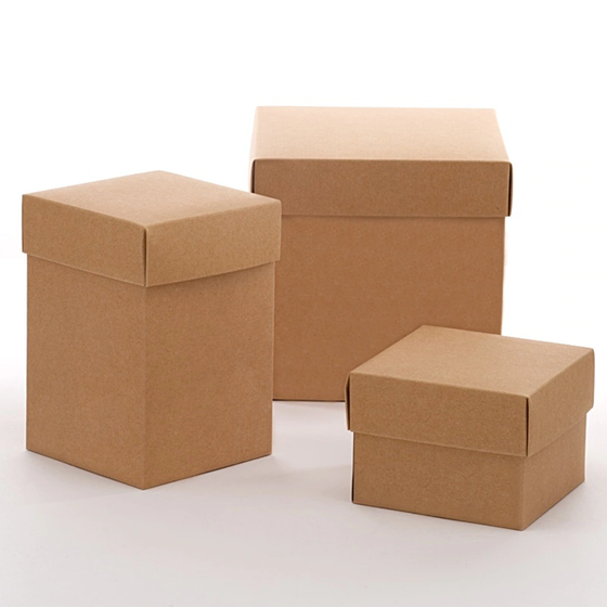 Kraft Gift Box with Lid, Set of 25